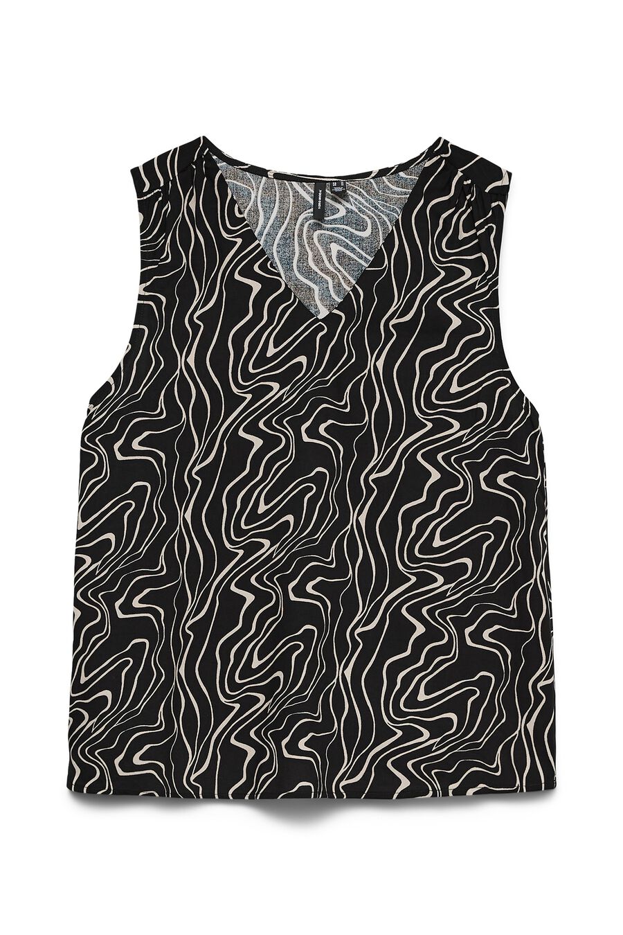 Top manga sisa y cuello pico