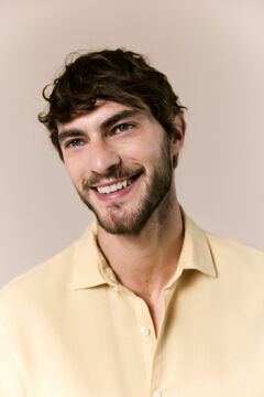 OOTO Camisa algod&oacute;n lino manga larga