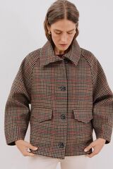 Cortefiel Short fabric coat Brown