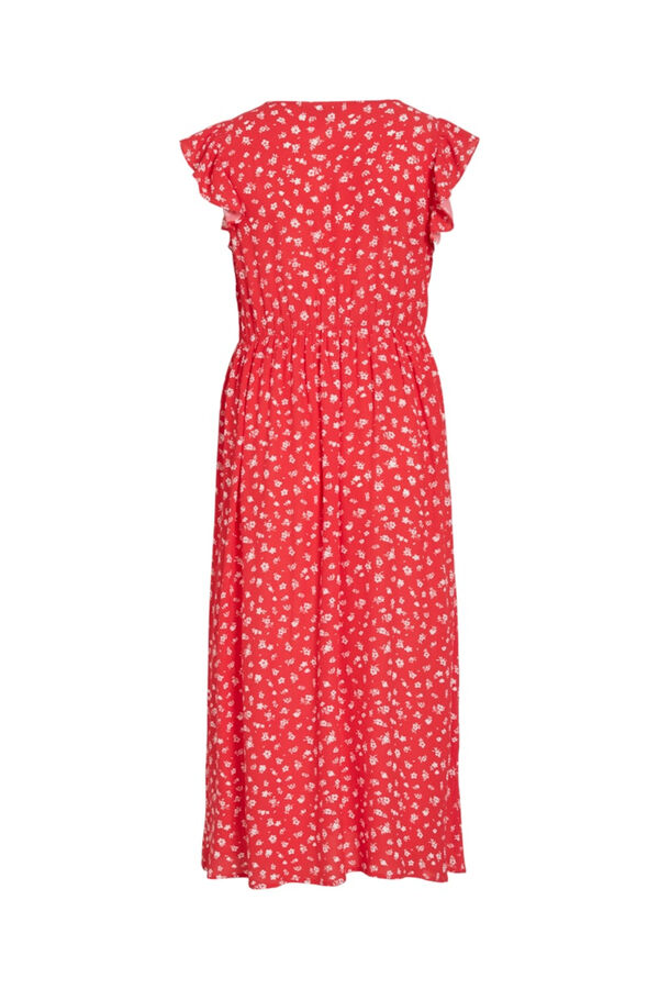 Vila Vestido midi estampado de viscosa Coral
