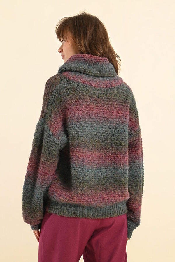 Molly Bracken Su&eacute;ter feminino de gola alta Multicolorido