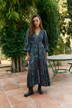 Jaase Vestido largo Carmen manga larga estampado midnight lilly