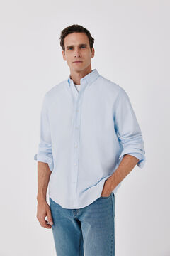 Cortefiel Camisa lisa em oxford leve