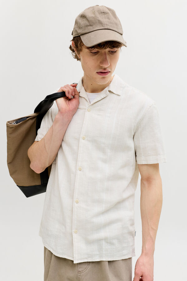 Jack & Jones Camisa resort lino Blanco