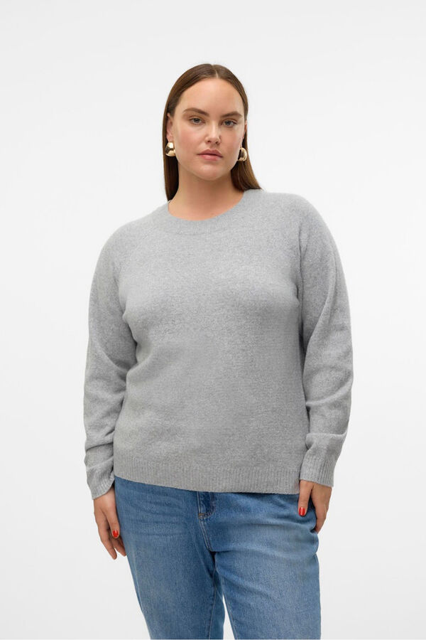 Vero Moda Curve Jersey cuello redondo talla grande gris