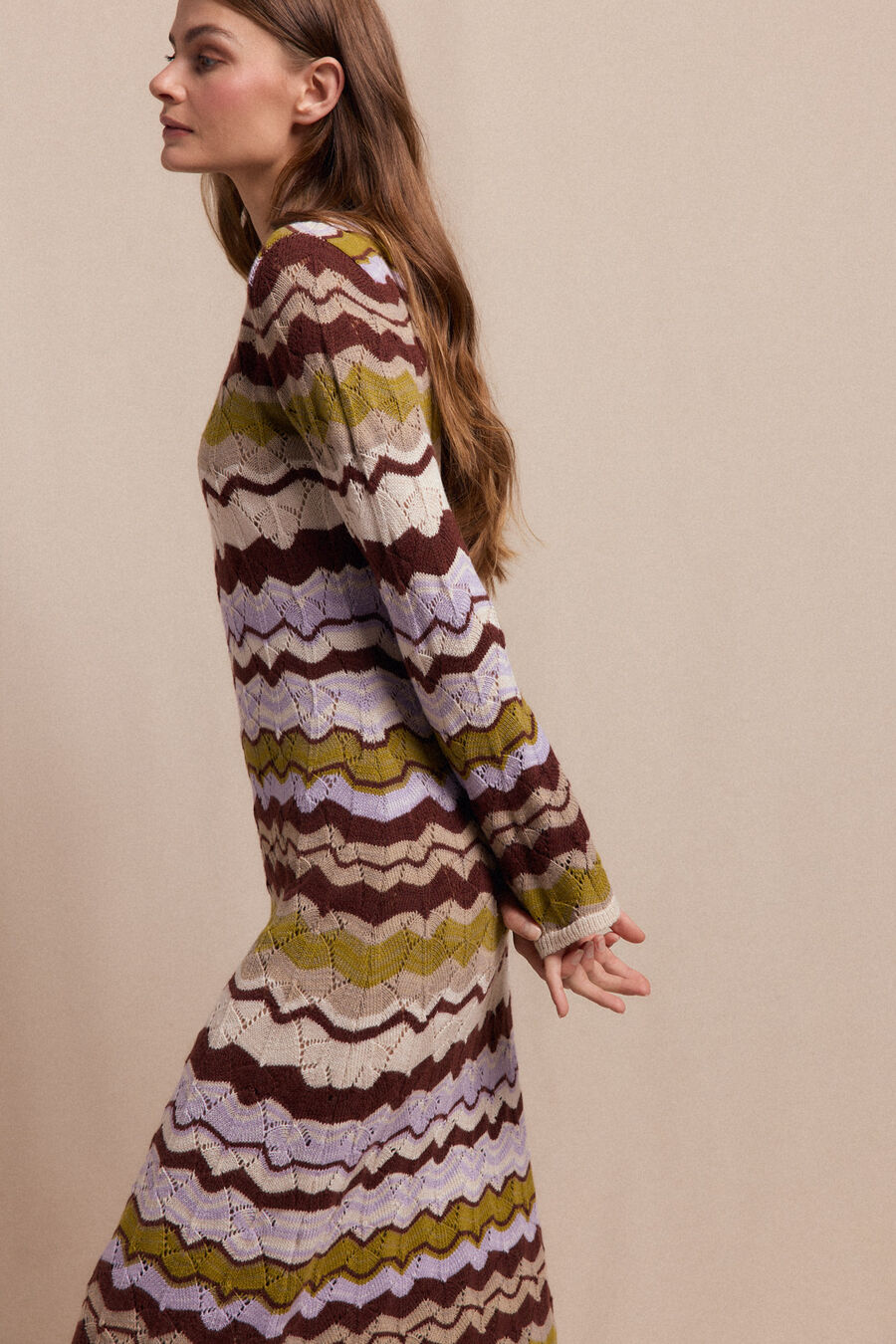 Vestido punto ondas multicolor