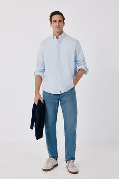 Cortefiel Camisa lisa em oxford leve