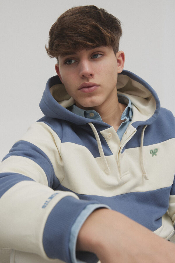 Silbon Sudadera capucha rayas anchas Azul