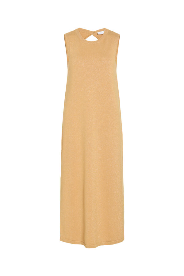 Vila Vestido midi de punto con l&uacute;rex Dorado