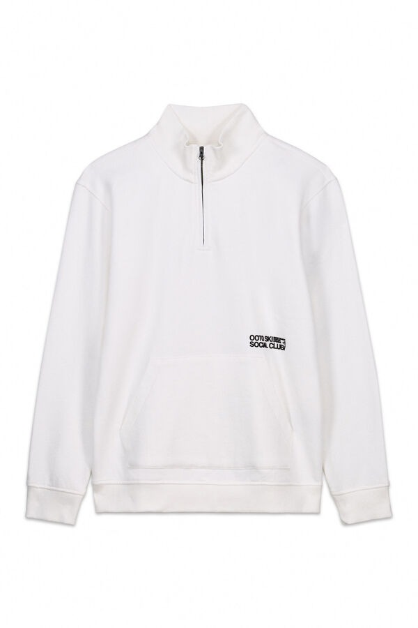OOTO Sudadera cuello cremallera Blanco