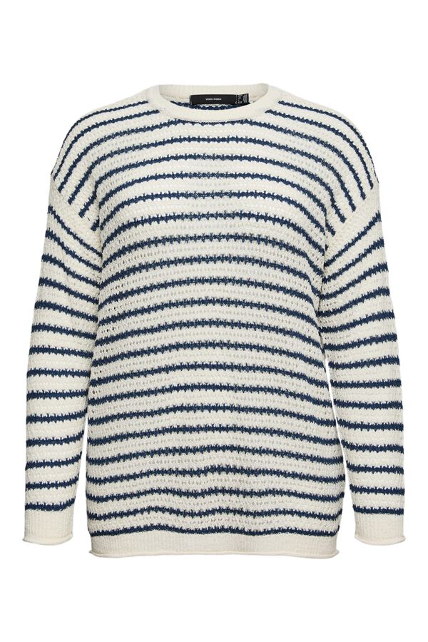 Vero Moda Curve Jersey punto fino calado talla grande Estampado beige