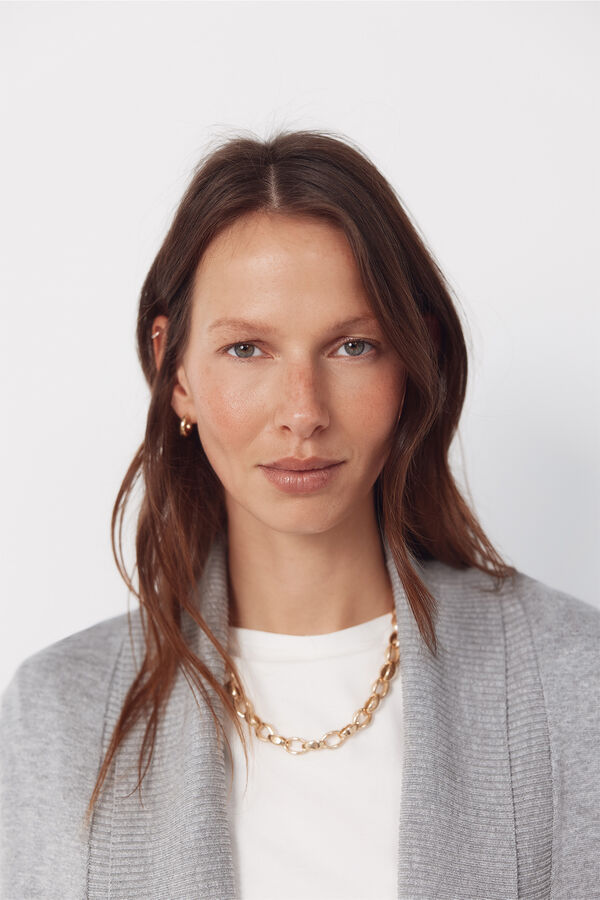 Cortefiel Chaqueta cuello chal Gris