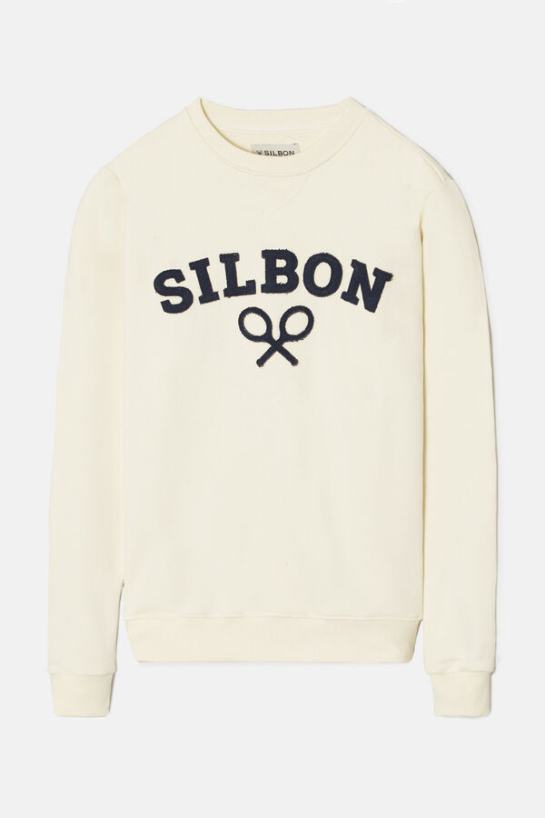 Silbon Sweatshirt silbon raquete m&eacute;dia  Castanho
