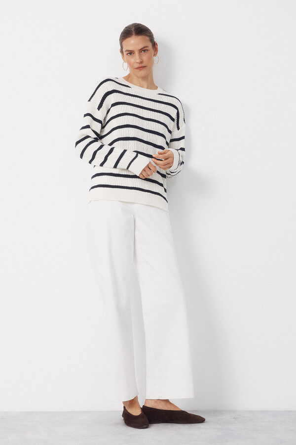 Cortefiel Jersey tacto suave Estampado blanco