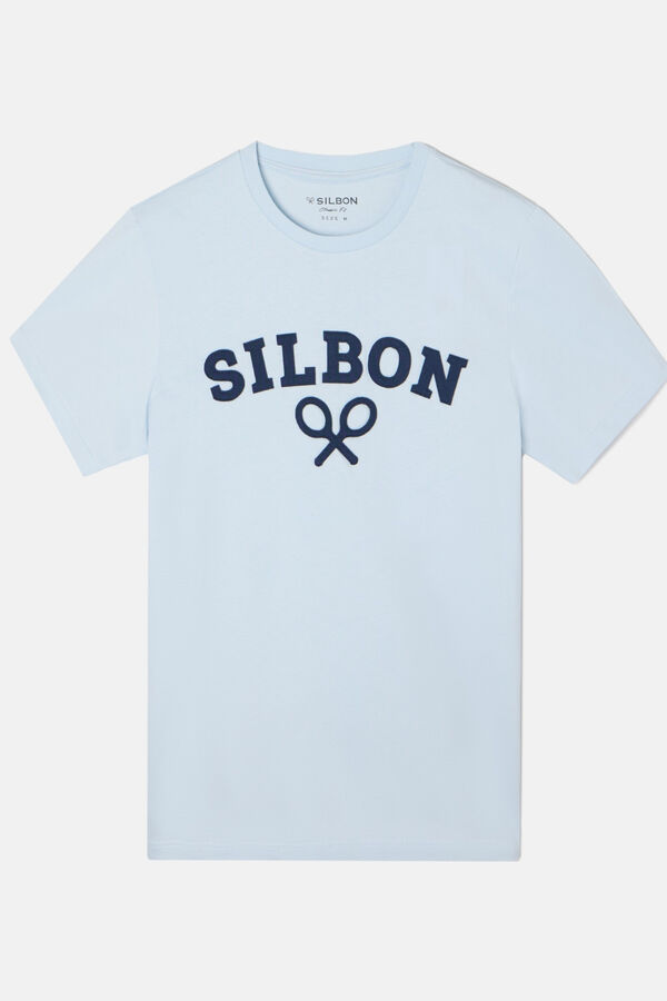 Silbon Camiseta raqueta media Azul