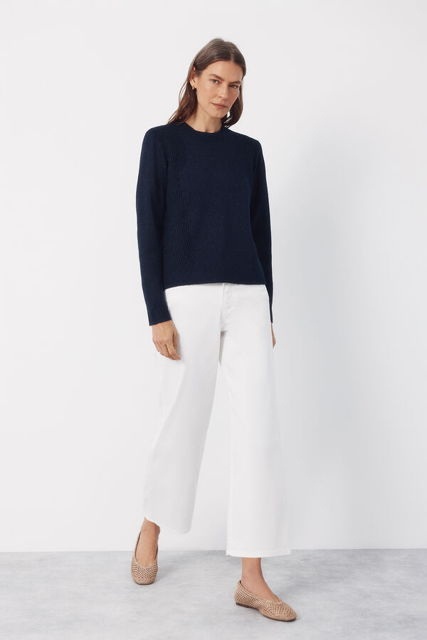 Cortefiel Jersey punto combinado Azul marino