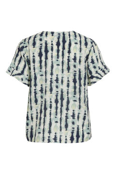 Vila Blusa de manga com folho em viscose