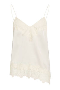 Vila Top lencero satinado con encaje