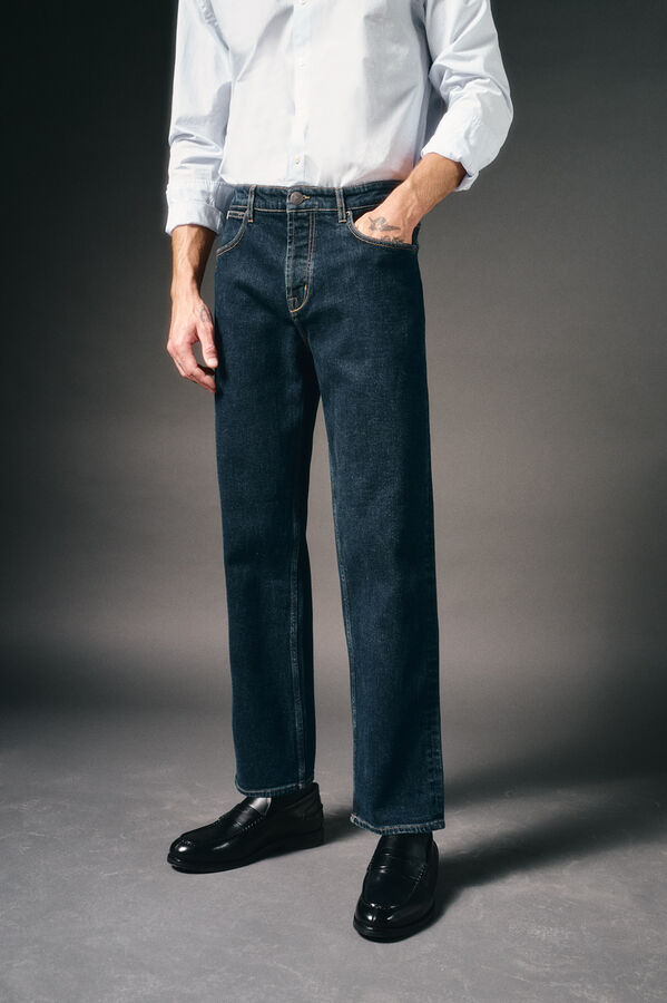 OOTO Pantal&oacute;n vaquero straight fit Azul marino