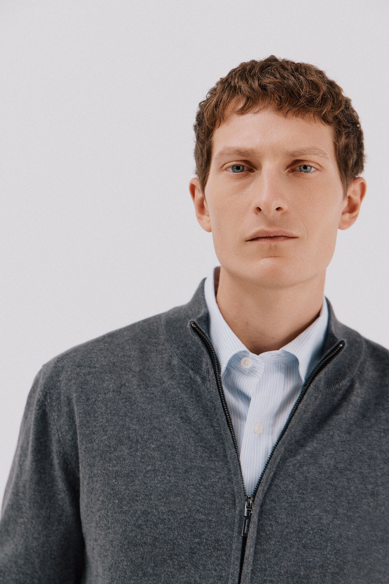 Cortefiel C&aacute;rdigan algod&oacute;n con cashmere cierre cremallera