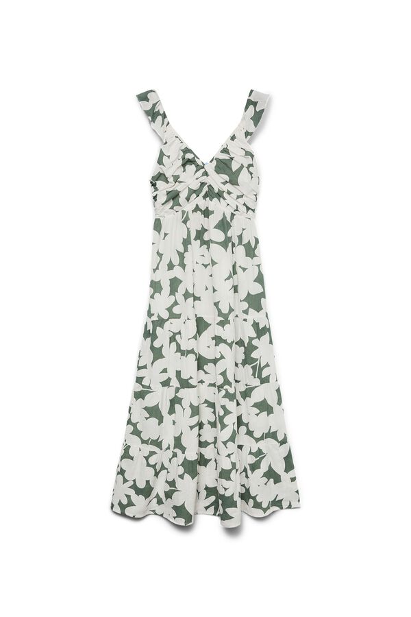 Vero Moda Vestido midi de algod&oacute;n Green