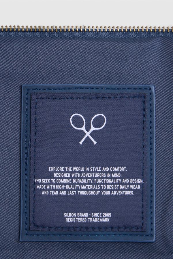 Silbon Travel leather detail bag Navy