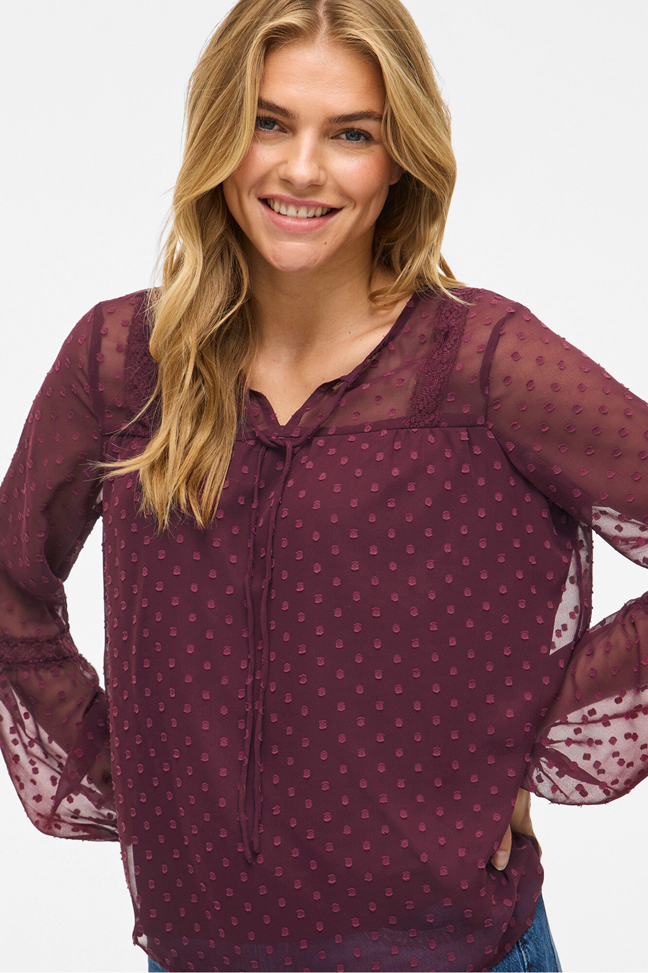 Vila Blusa manga larga plumeti