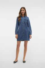 Vero Moda Vestido corto vaquero manga larga Azul