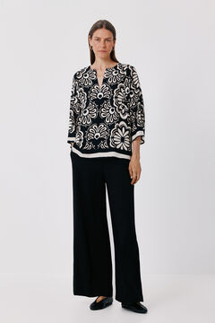 Cortefiel Blusa estampada t&uacute;nica amplia