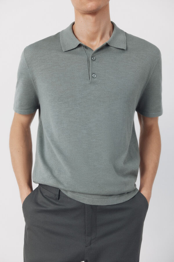 Cortefiel Jersey polo manga corta algod&oacute;n Kaki