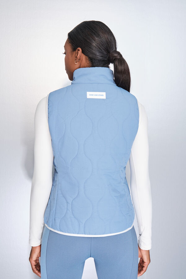 Dash and Stars Plavi podstavljeni štepano prsluk blue