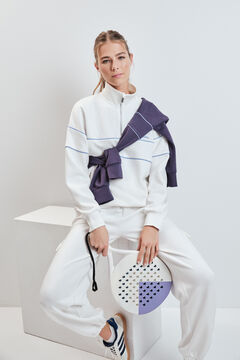 Dash and Stars Sudadera cuello alto cremallera blanca