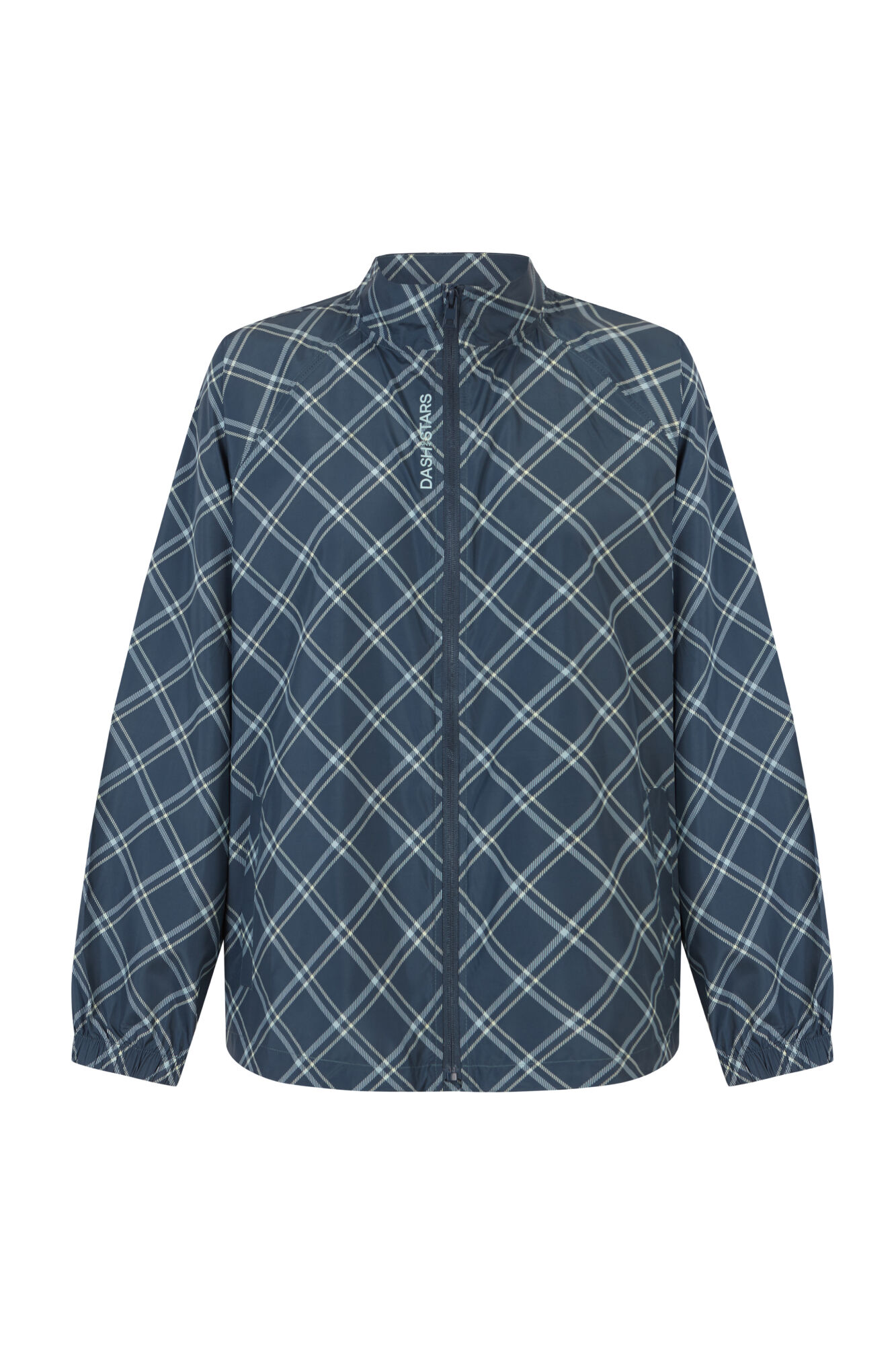 Dash and Stars Blus&atilde;o corta-vento bomber estampado xadrez