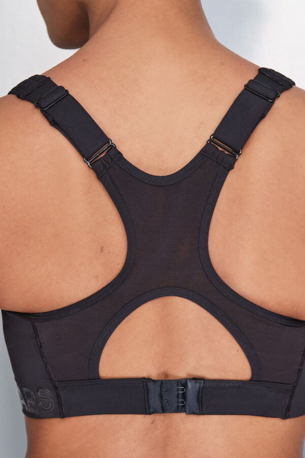 Dash and Stars Soutien desportivo el&aacute;stico 4D com maior cobertura na cor preta preto