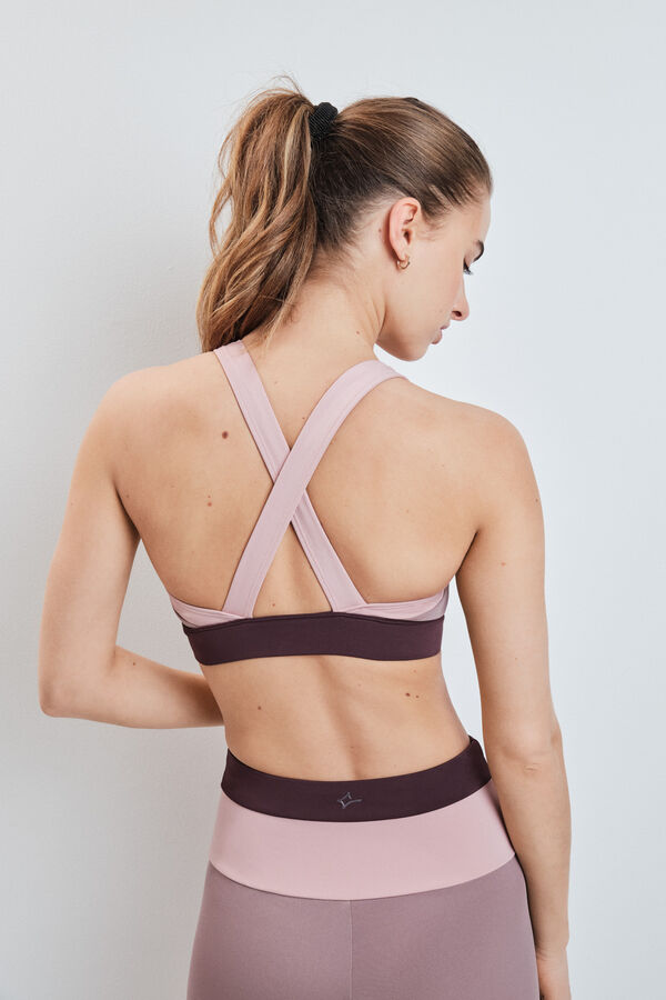 Dash and Stars Soutien desportivo 4D Stretch color block rosa rosa