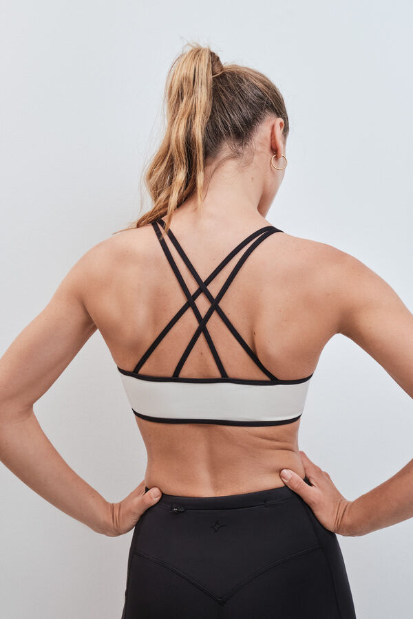 Dash and Stars Beli sportski grudnjak 4D Stretch beige