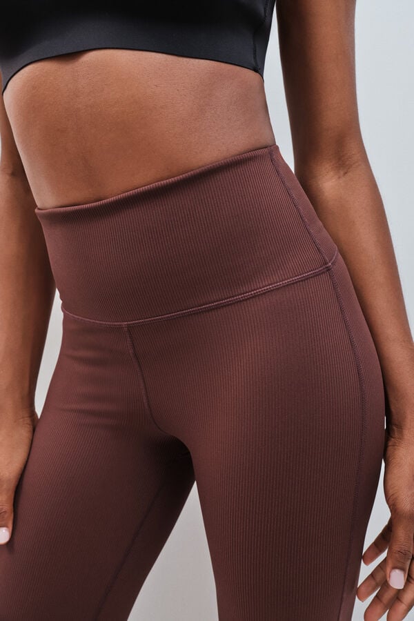 Dash and Stars Bordo rebraste helanke sa zvonastim nogavicama burgundy
