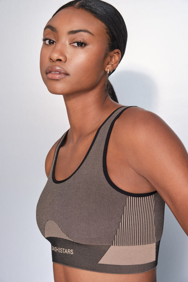 Dash and Stars Soutien desportivo marrom SEAMLESS FIT marrom