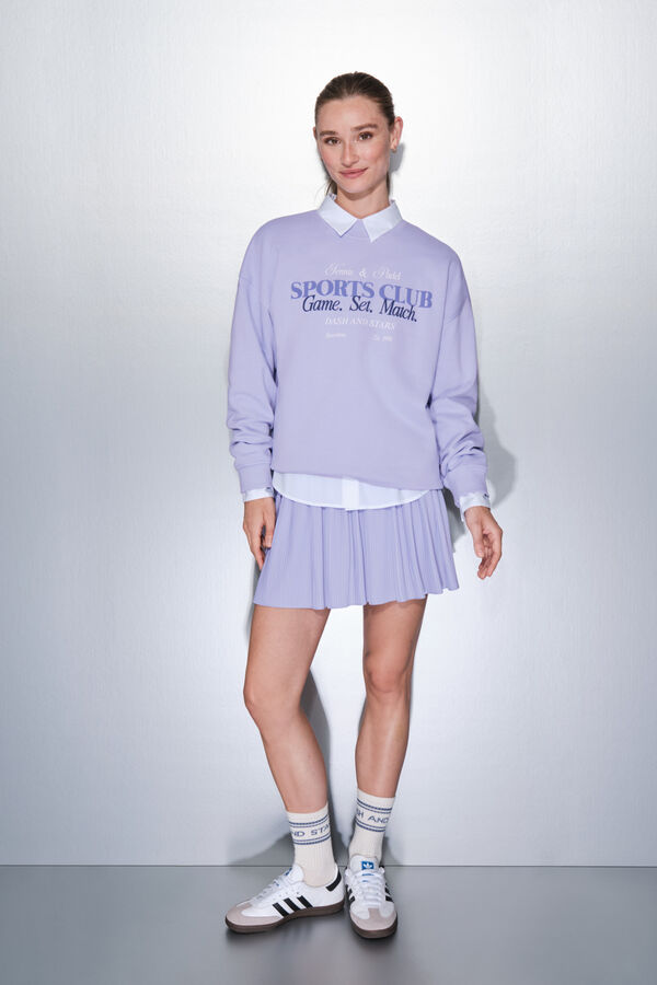 Dash and Stars Lilac pleated skirt with mesh lining pink