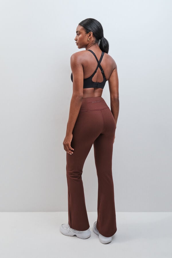 Dash and Stars Bordo rebraste helanke sa zvonastim nogavicama burgundy