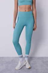 Dash and Stars Two-tone 4D STRETCH cropped leggings green