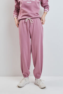 Dash and Stars Roze pli&scaron;ane ravne pantalone