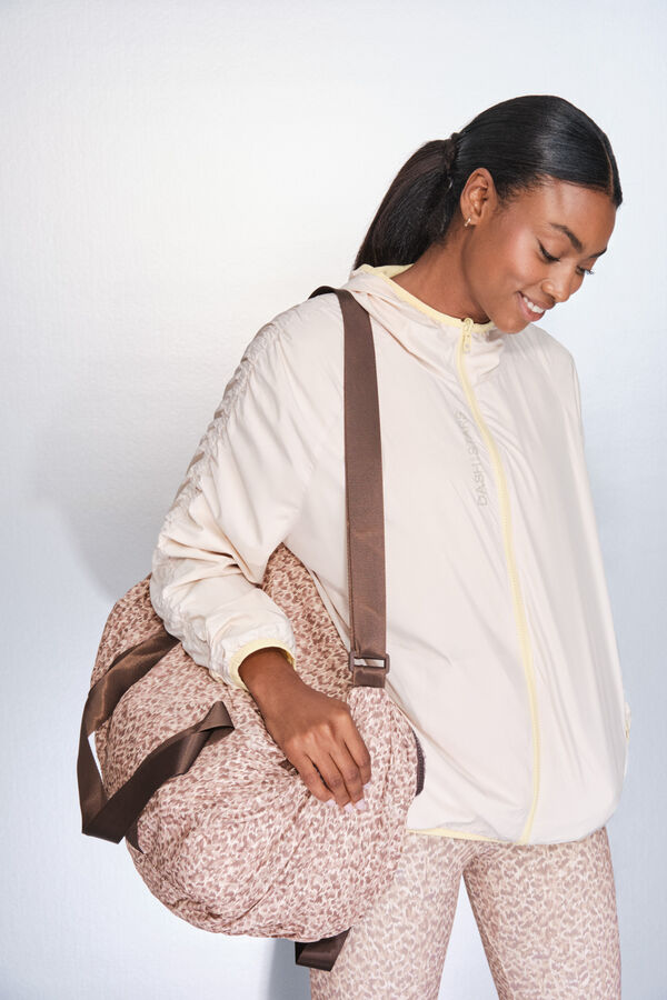 Dash and Stars Laka reverzibilna jakna sa kapuljačom u žutoj boji printed