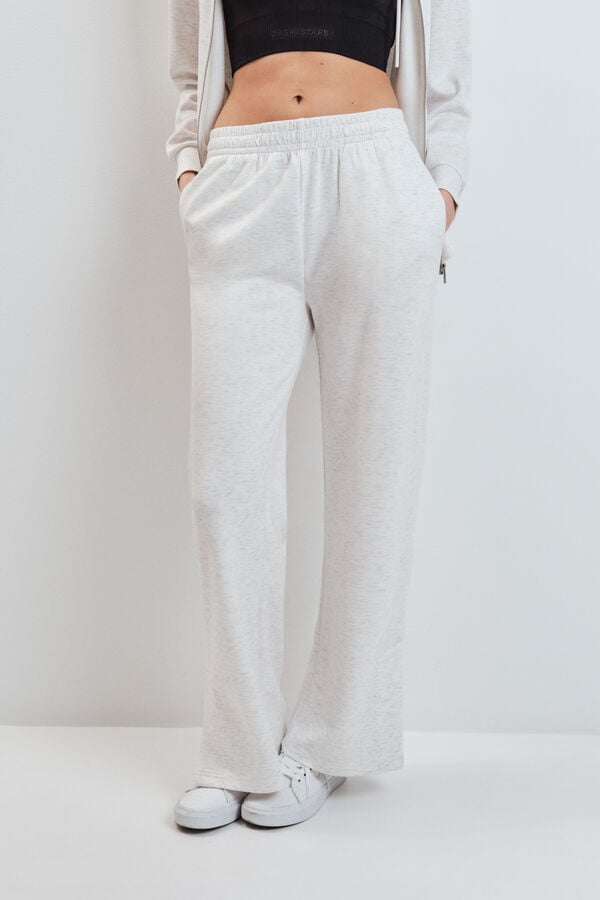 Dash and Stars Sive &scaron;iroke duge pantalone od meke viskoze grey
