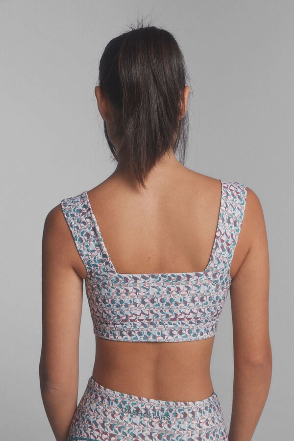 Dash and Stars Multicolour SOFT MOVE sports bra printed