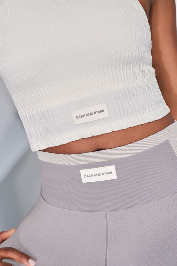 Dash and Stars Be&scaron;avni udobni beli sportski grudnjak beige