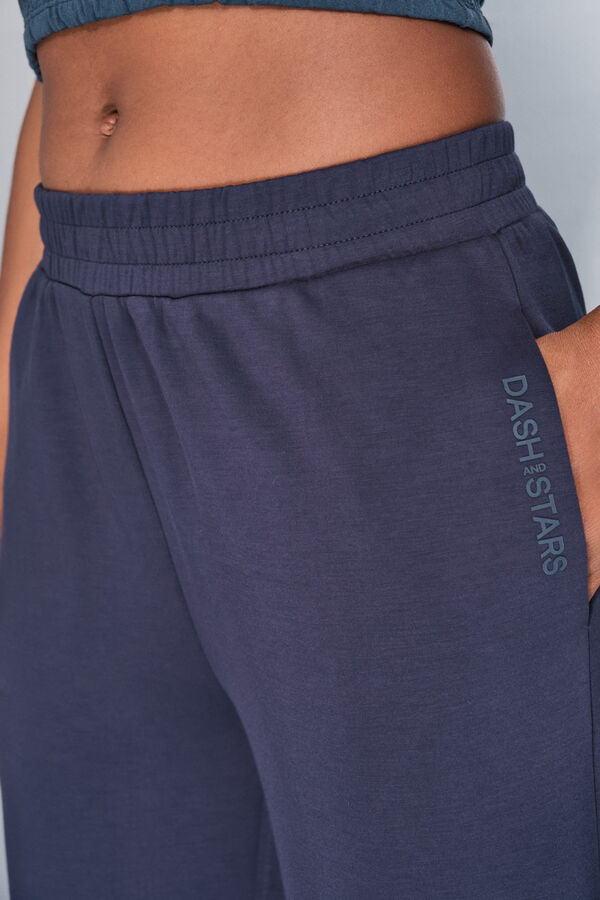 Dash and Stars Tamnoplave široke ravne pantalone blue