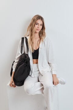 Dash and Stars Sive &scaron;iroke duge pantalone od meke viskoze grey