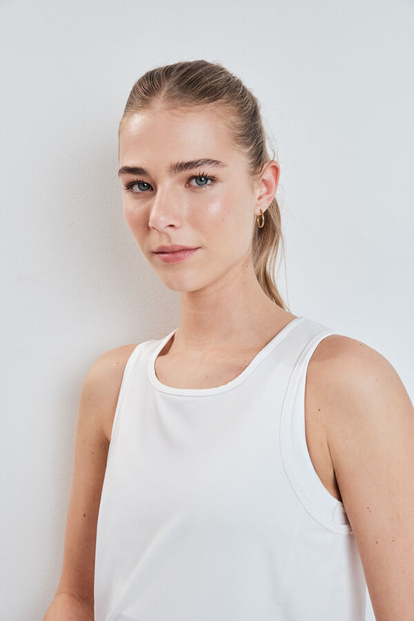 Dash and Stars Bela majica bez rukava sa halter izrezom white