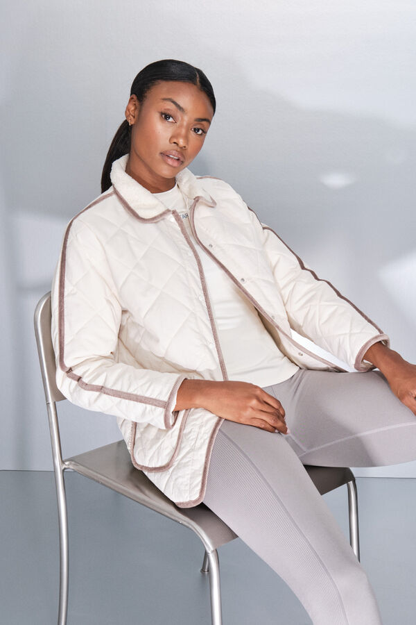 Dash and Stars Bež štepana jakna sa dijamantima beige